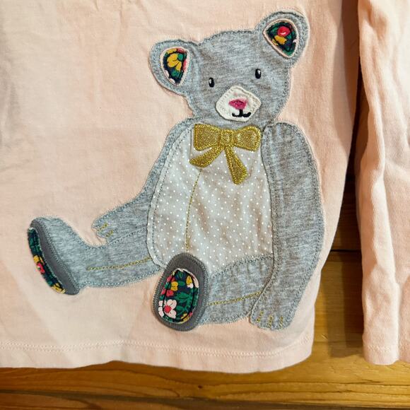 MINI BODEN Girls Bear Applique Long Sleeve Peach 7-8 Years Old - Picture 3 of 6